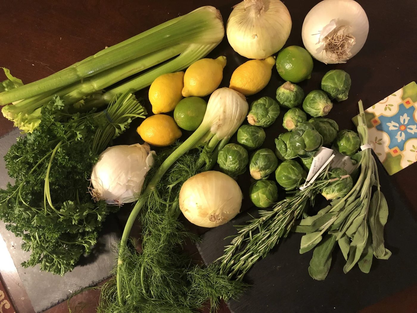 Fresh herbs, citrus and vegetables for a Simply C menu